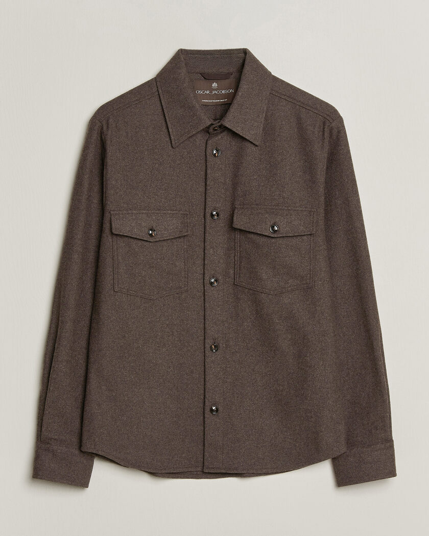 Oscar Jacobson Magnus Wool Shirt Jacket Brown – Braun