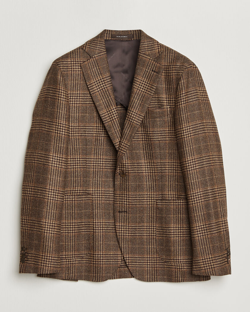 Oscar Jacobson Ferry Patch Checked Wool/Cashmere Blazer Brown – Braun