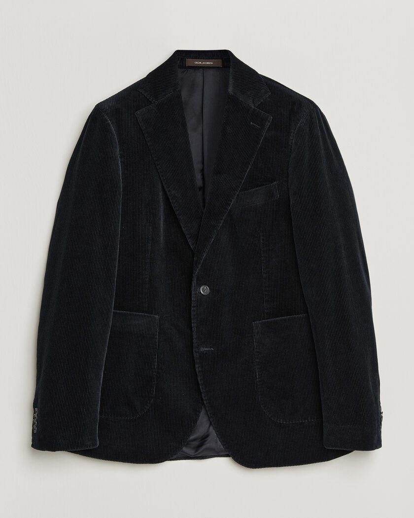 Oscar Jacobson Fogerty Patch Pocket Cord Blazer Navy – Blau