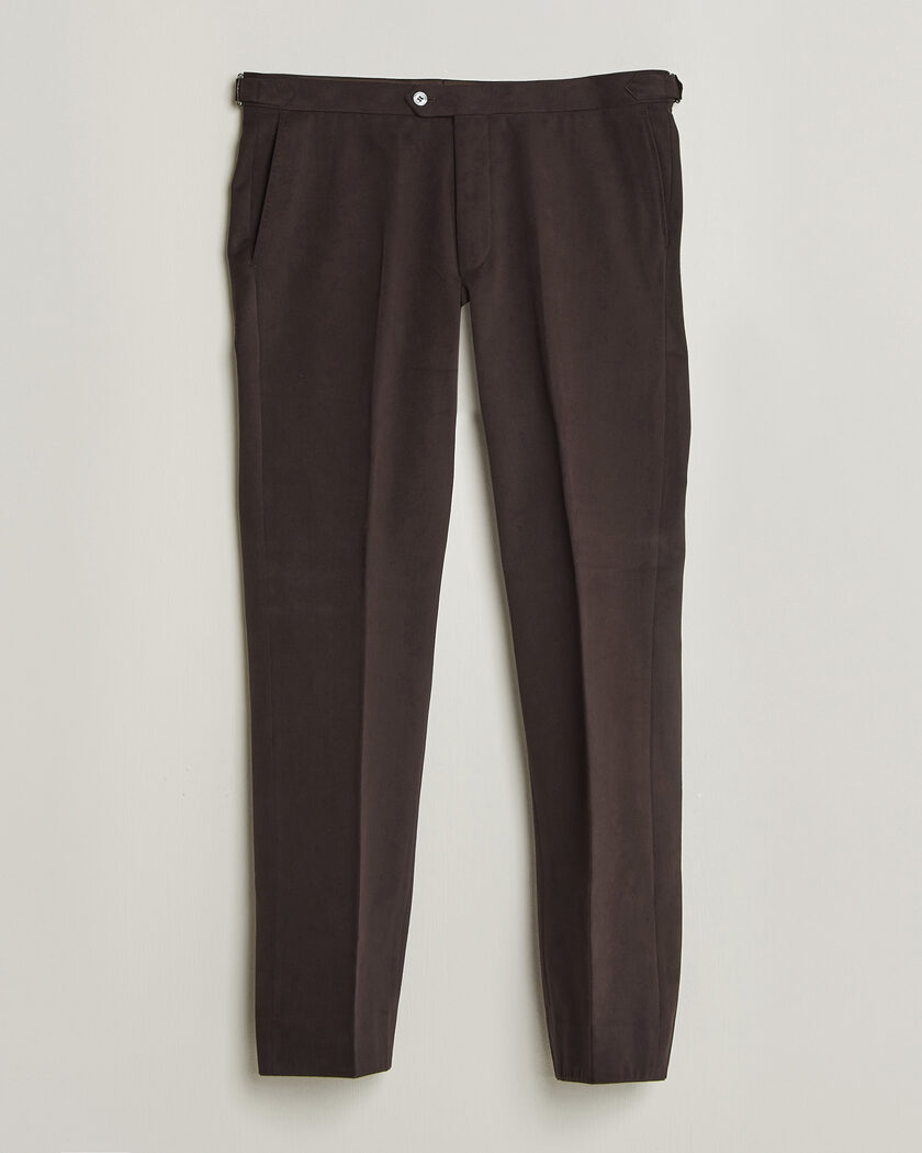 Oscar Jacobson Dandy Brushed Cotton Trousers Brown – Braun