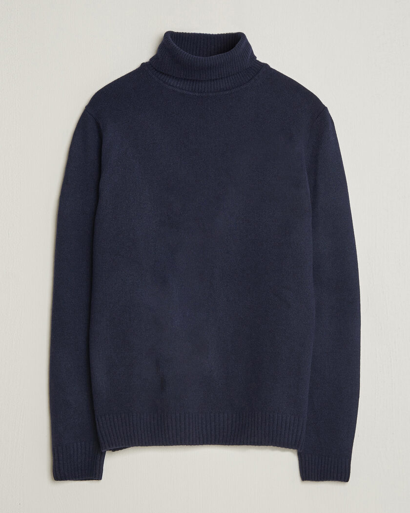 Stenströms Brushed Merino Rollneck Navy – Blau