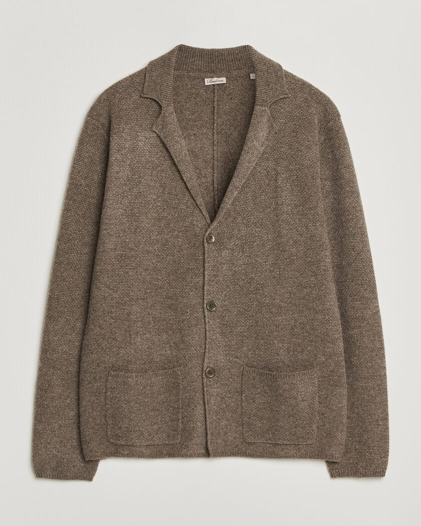Stenströms Knitted Yak/Merino Cardigan Blazer Brown – Braun