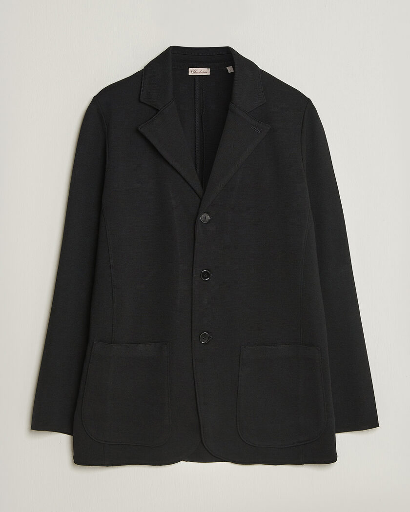 Stenströms Milano Knitted Merino Blazer Black – Schwarz