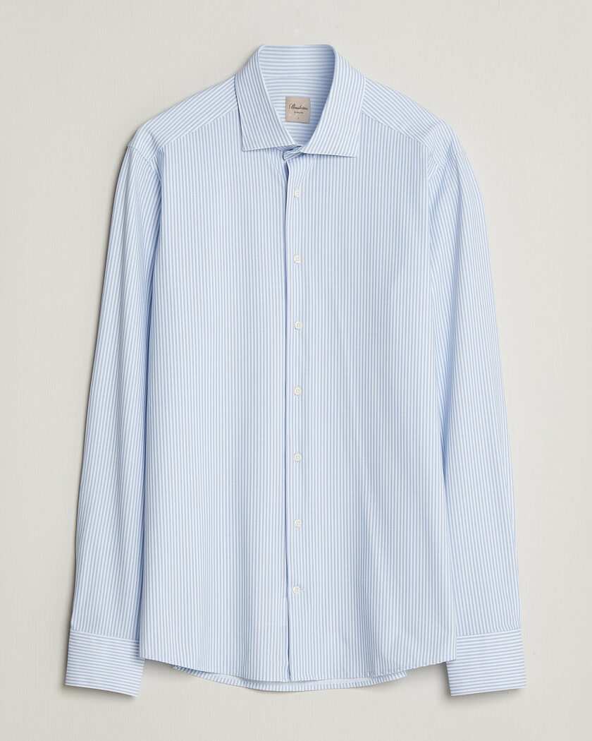 Stenströms Slimline Active Stretch Striped Shirt Light Blue – Blau
