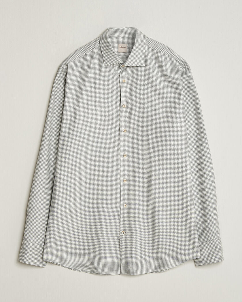 Stenströms Regular Fit Houndstooth Flannel Shirt Grey – Grau