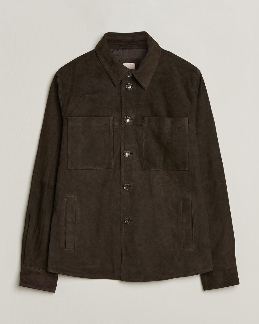 Stenströms Goat Suede Overshirt Dark Brown – Braun