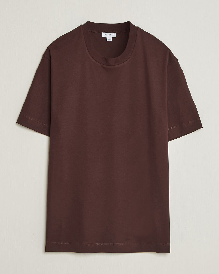 Sunspel Heavy Weight Supima Cotton T-Shirt Dark Brown – Braun