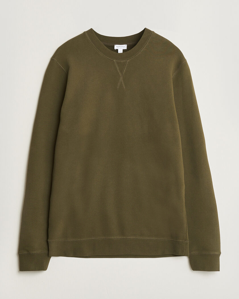 Sunspel Loopback Sweatshirt Loden Green – Grün