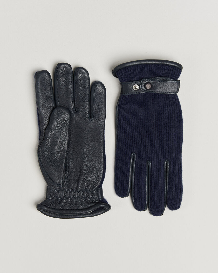 Hestra Christopher Cashmere/Elkskin Glove  Navy – Blau