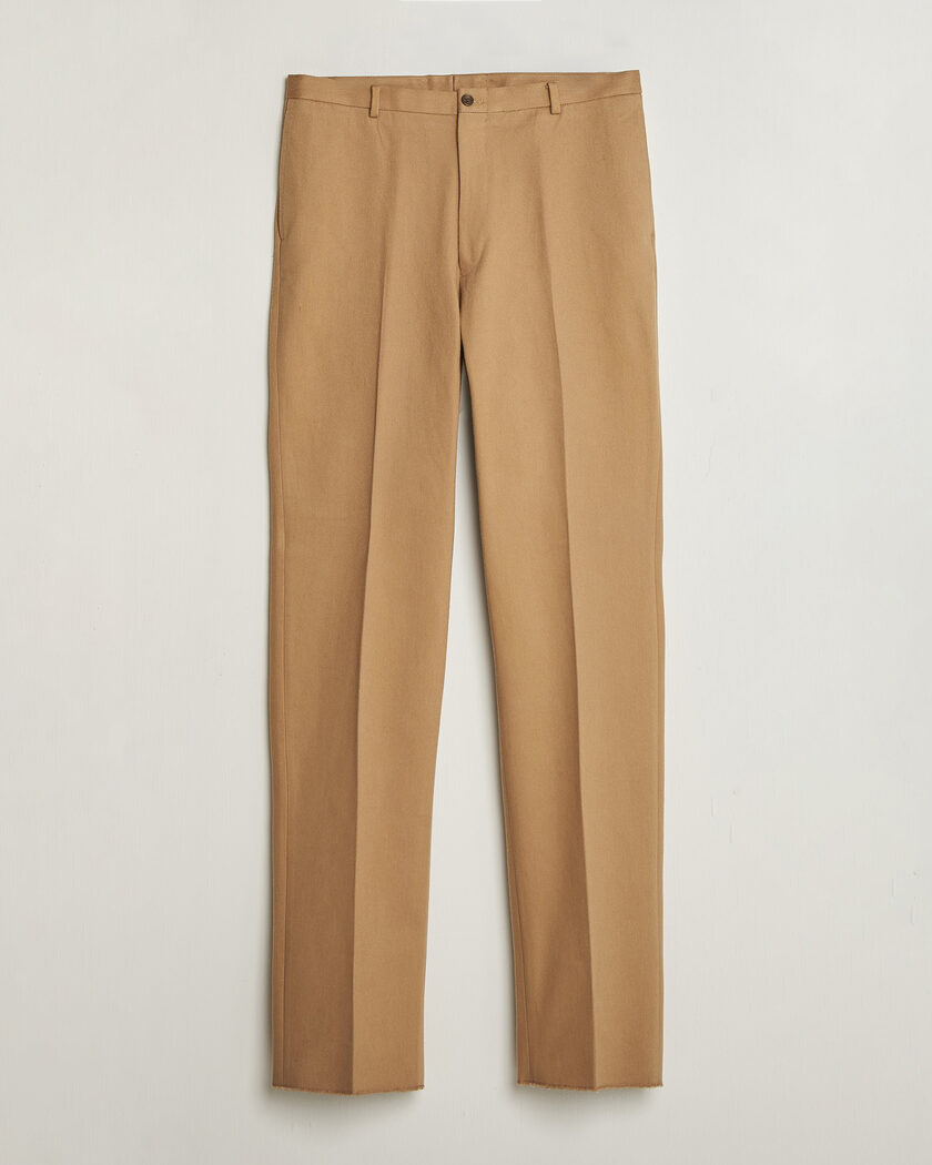 Kamakura Shirts Brushed Cotton Twill Ivy Trousers Beige – Beige