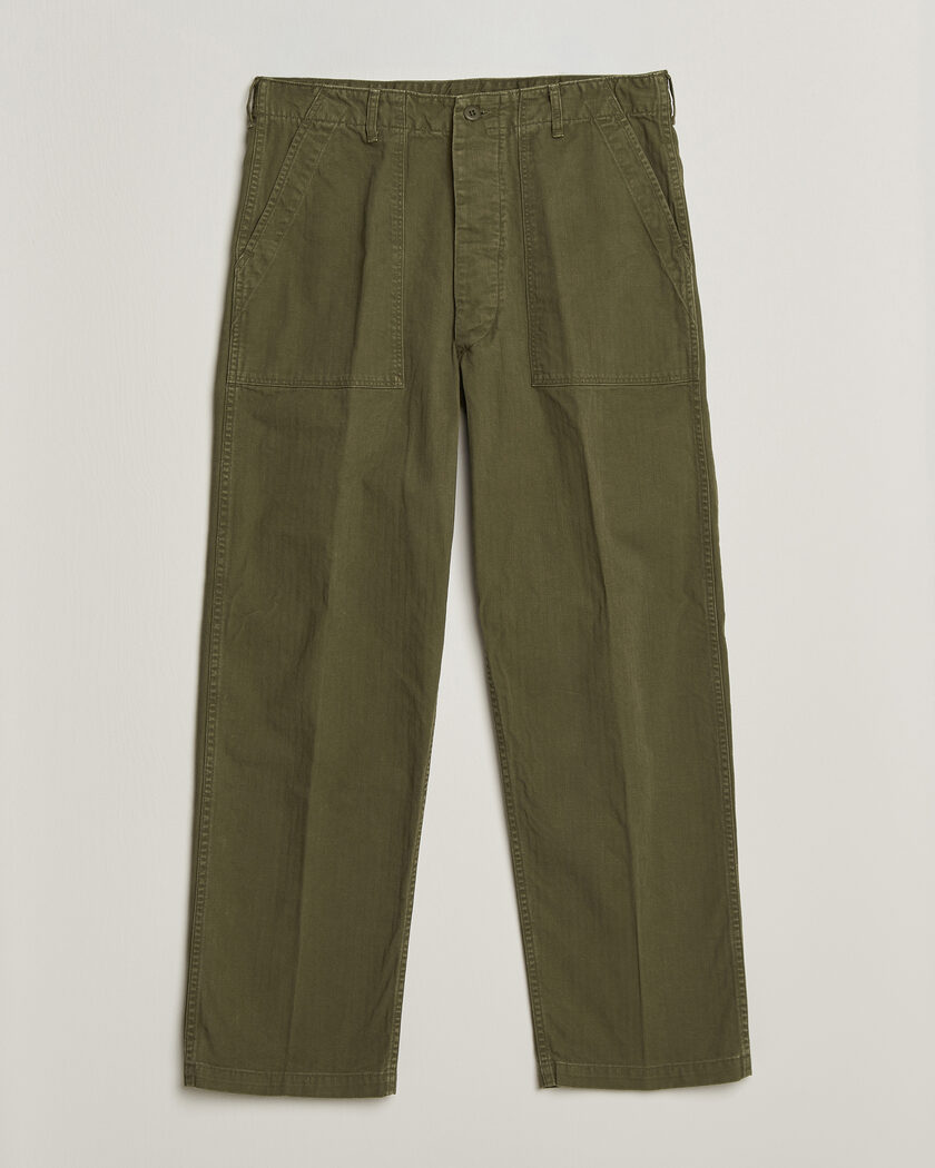 orSlow Vintage Fit Herringbone Fatigue Pants Army Green – Grün