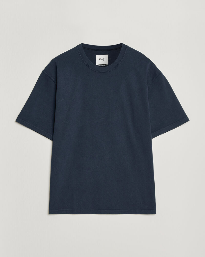 Drake's Short Sleeve Hiking T-Shirt Navy – Blau
