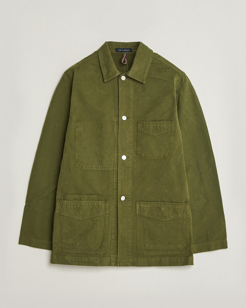Drake's Duck Cotton Canvas Chore Jacket Olive – Grün