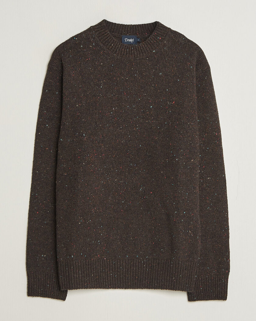 Drake's Donegal Crewneck Brown – Braun