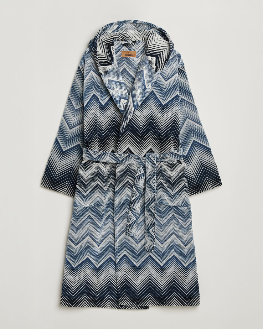 Missoni Home Marea Hooded Bathrobe Multi Blue – Blau
