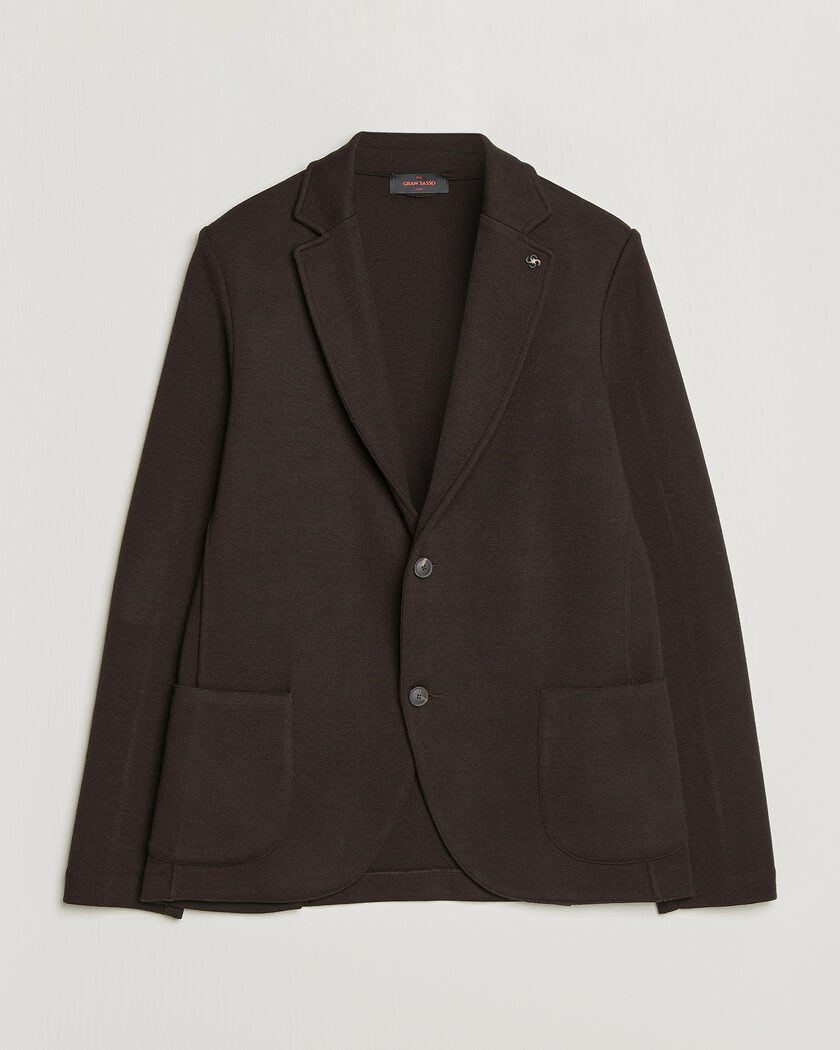 Gran Sasso Rainwool Knitted Blazer Dark Brown – Braun