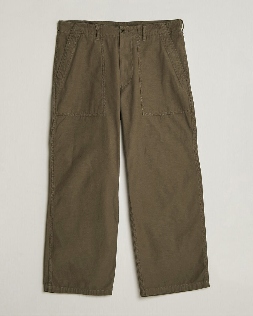 BEAMS PLUS MIL Utility Sateen Trousers Olive Brown – Grün