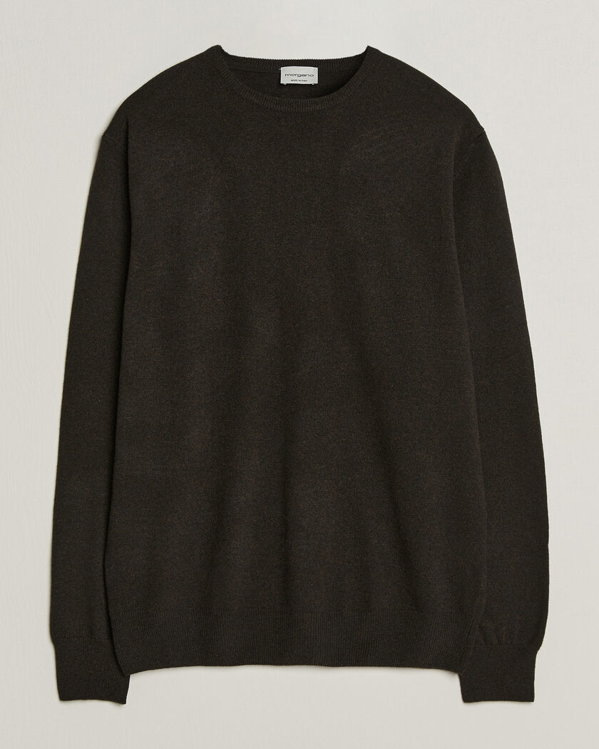 Morgano Wool/Cashmere Crewneck Dark Brown – Braun