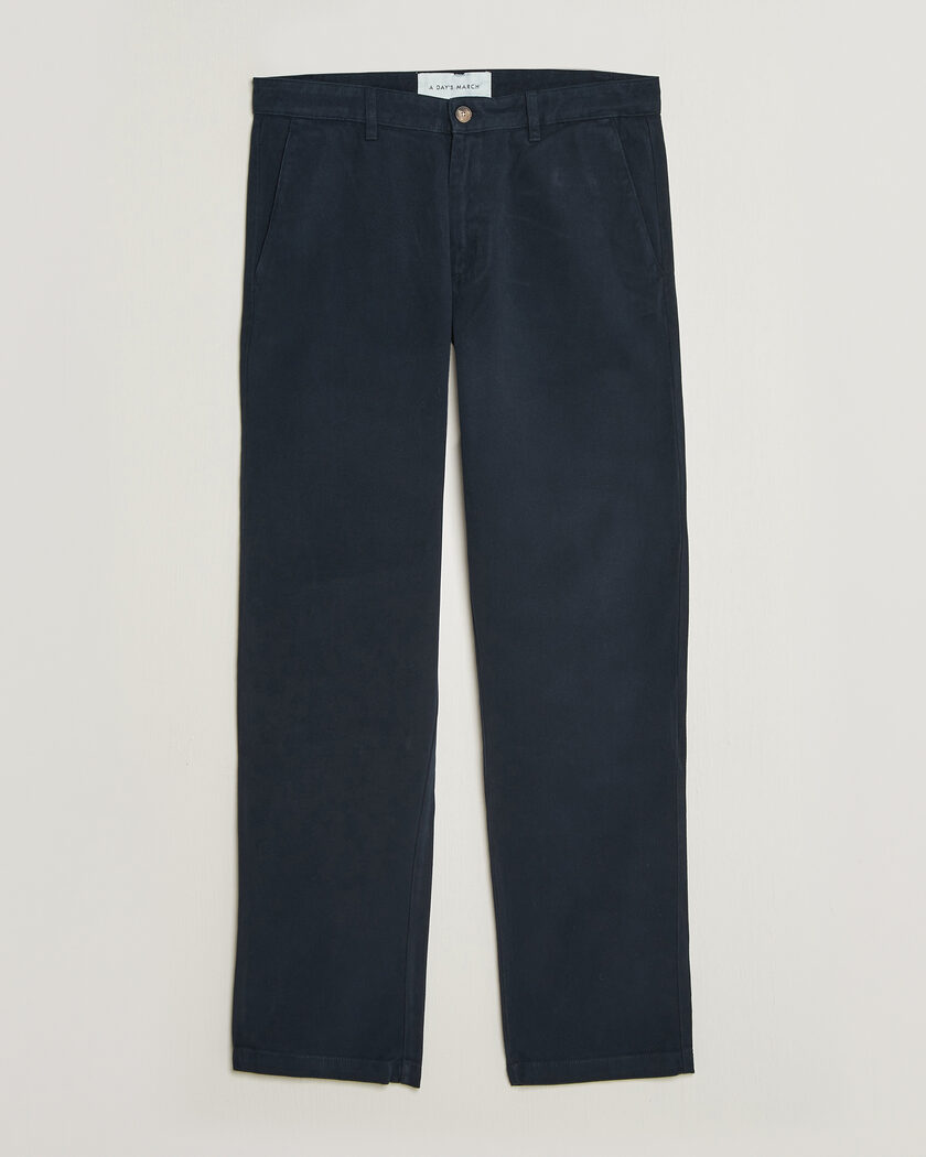 A Day's March Miller Cotton/Lyocell Trousers Navy – Blau