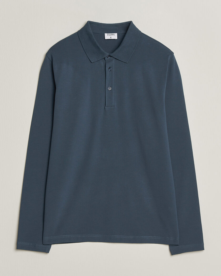 Filippa K Luke Lycra Polo Shirt Stone Blue – Blau