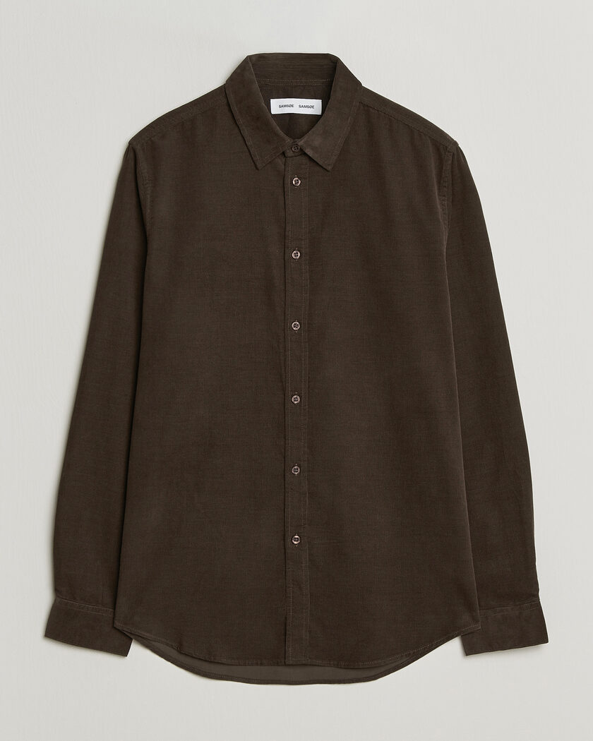 Samsøe Samsøe Liam Baby Cord Checked Shirt Delicioso – Braun