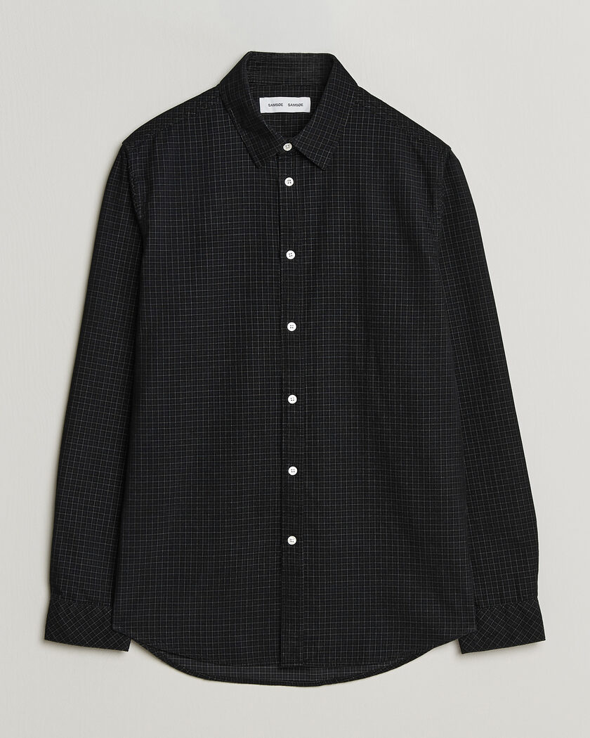 Samsøe Samsøe Liam Baby Cord Checked Shirt Black – Schwarz