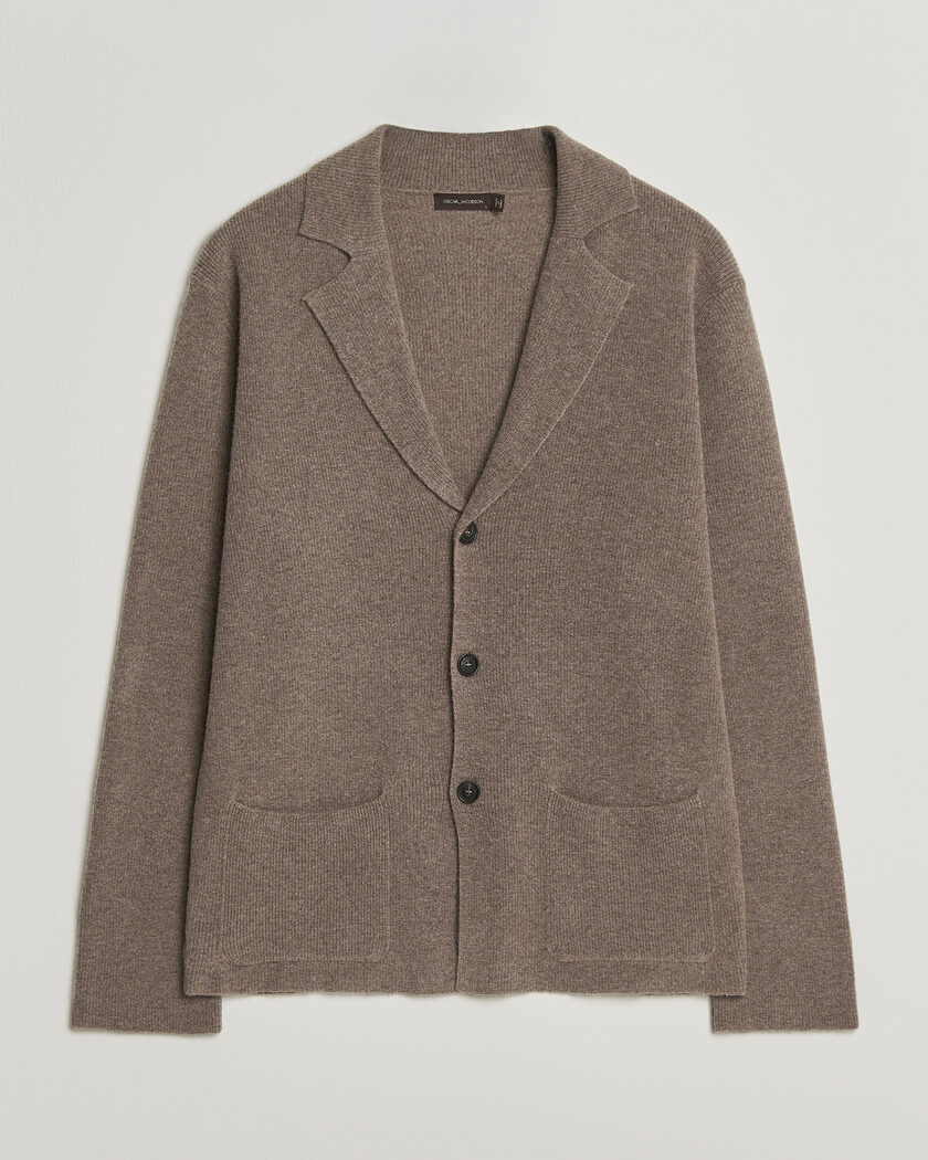 Oscar Jacobson Antonio Knitted Blazer Taupe – Braun