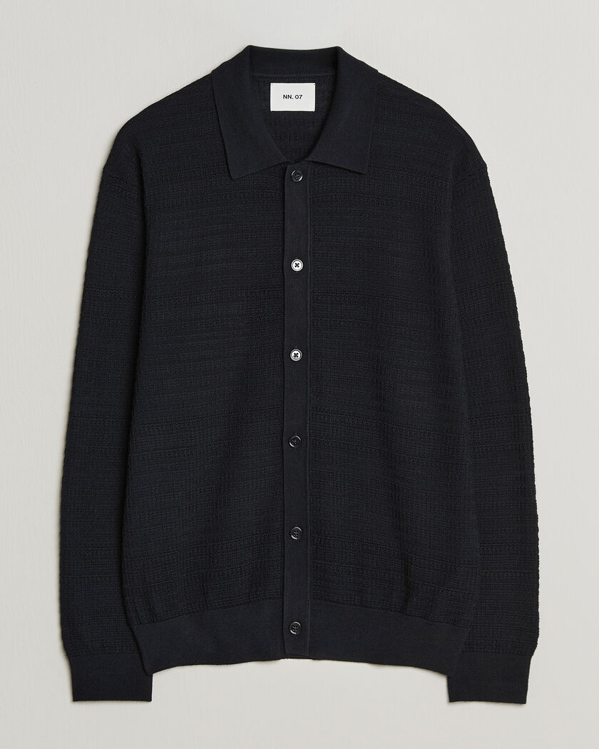 NN07 Nate Wool Knitted Cardigan Deep Navy – Blau