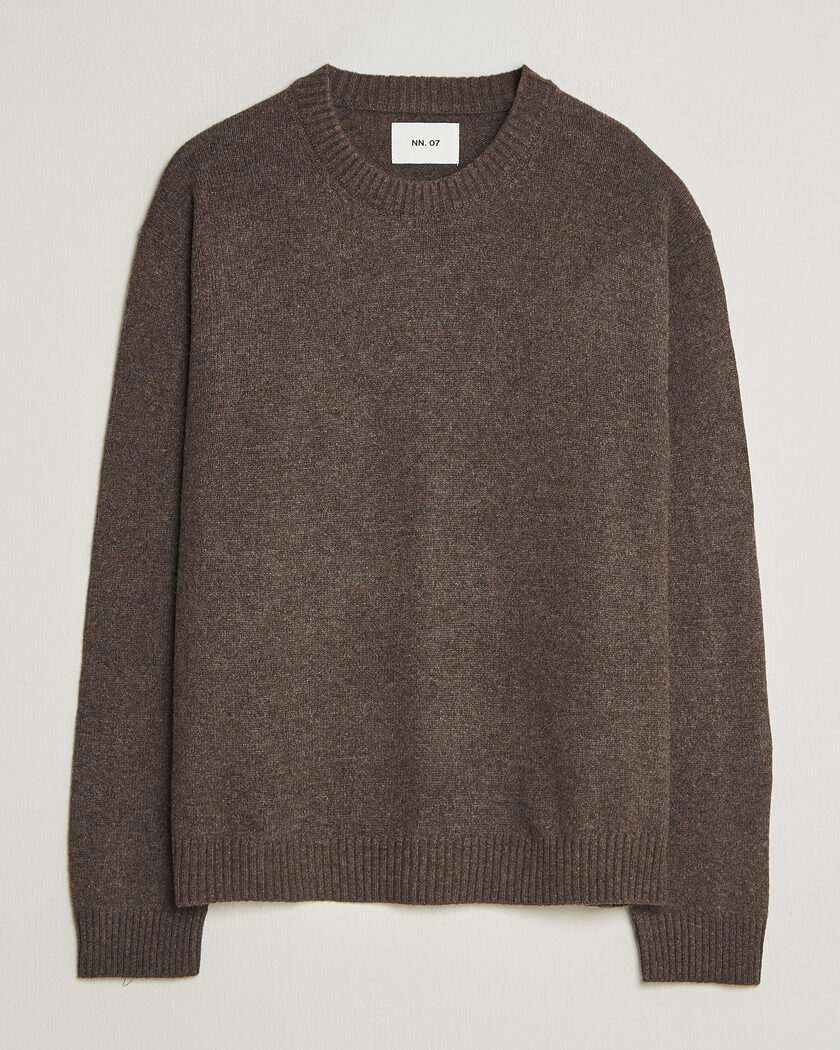 NN07 Russel Wool/Cotton Knitted Sweater Mable Husk – Braun