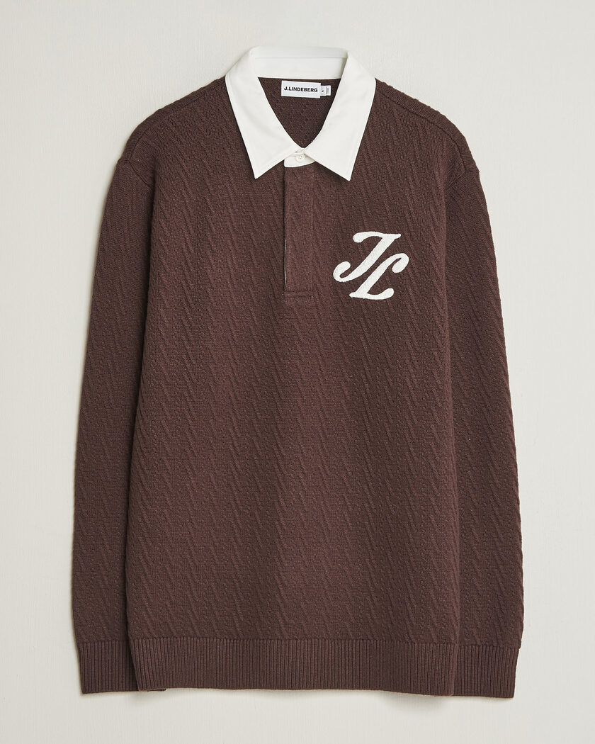 J.Lindeberg Johnny Knitted Rugby Seal Brown – Braun