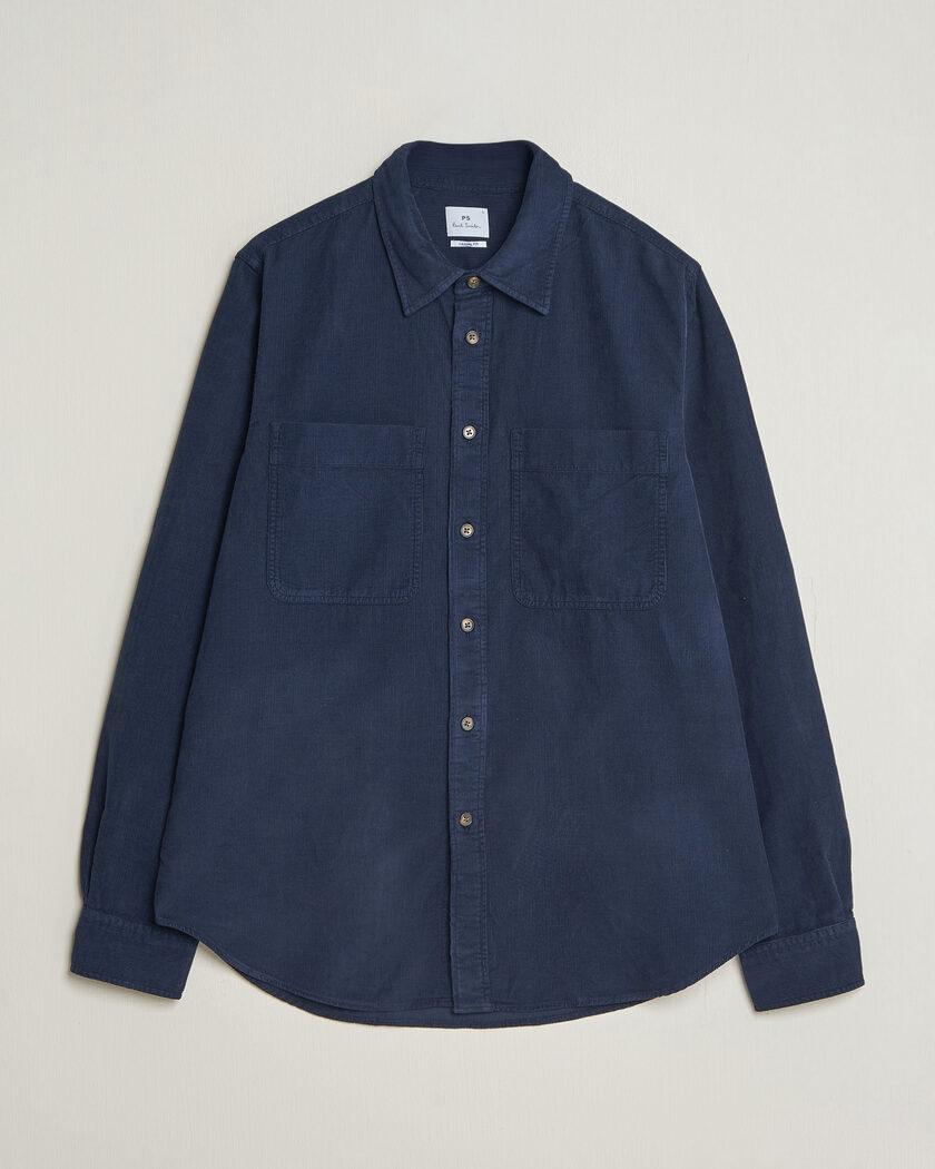 PS Paul Smith Casual Fit Corduroy Shirt Navy – Blau