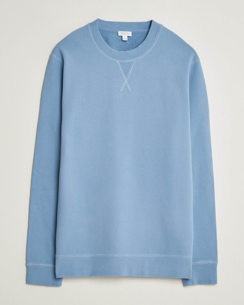 Sunspel Loopback Sweatshirt Studio Blue – Blau