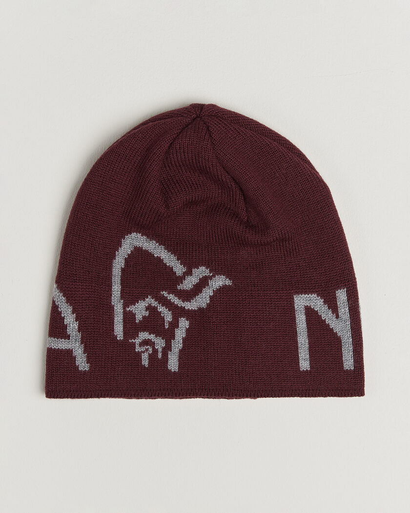 Norrøna Mid Merino Wool Logo Beanie Port – Rot