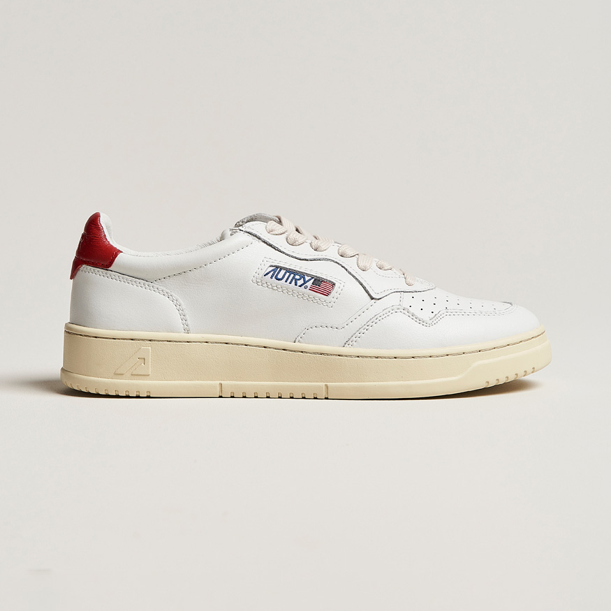 Autry Medalist Low Super Soft Leather Sneaker White/Red bei Care of Carl