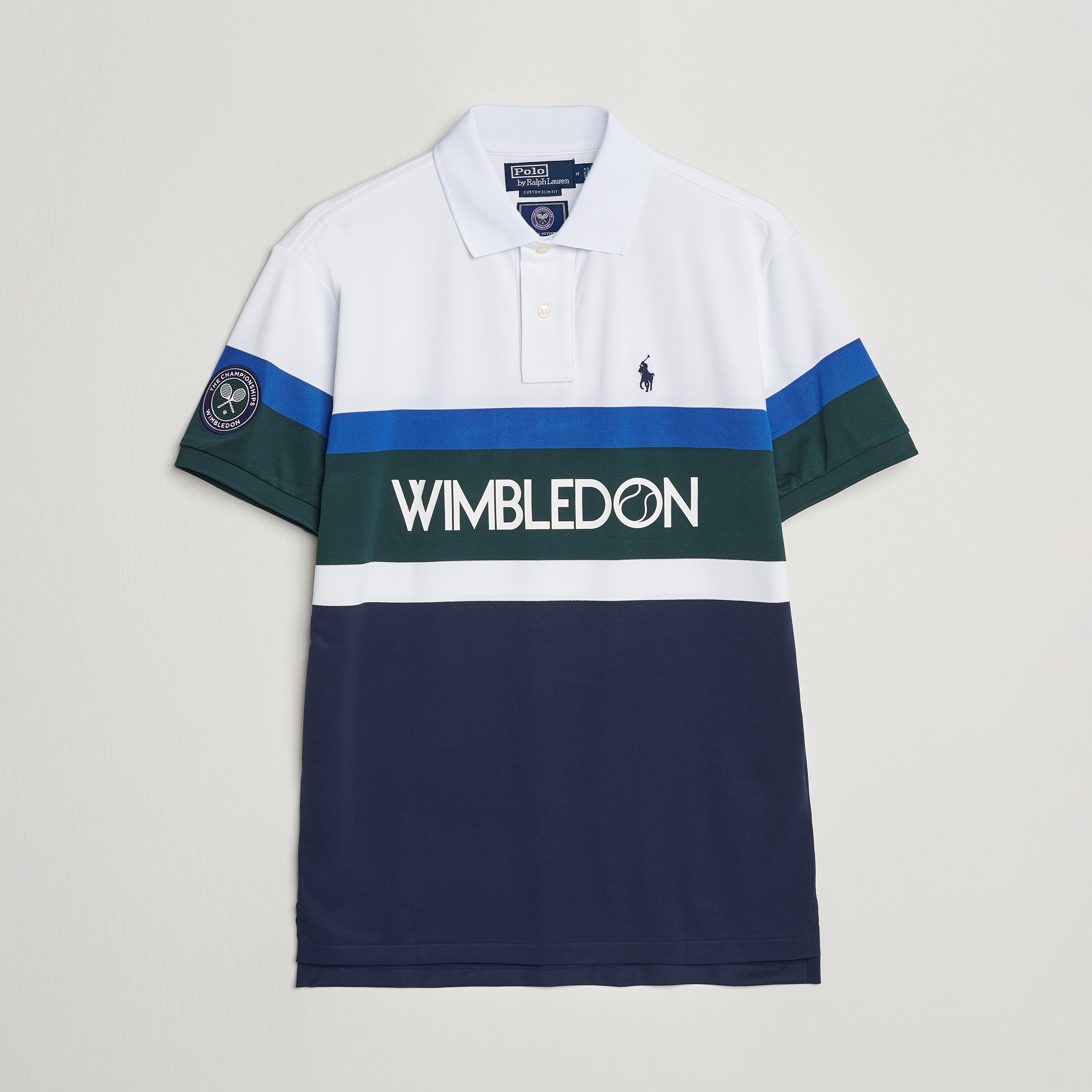Ralph Block Polo Ralph Lauren Wimbledon Block Custom Slim Fit Polo Refined Navy/Multi b