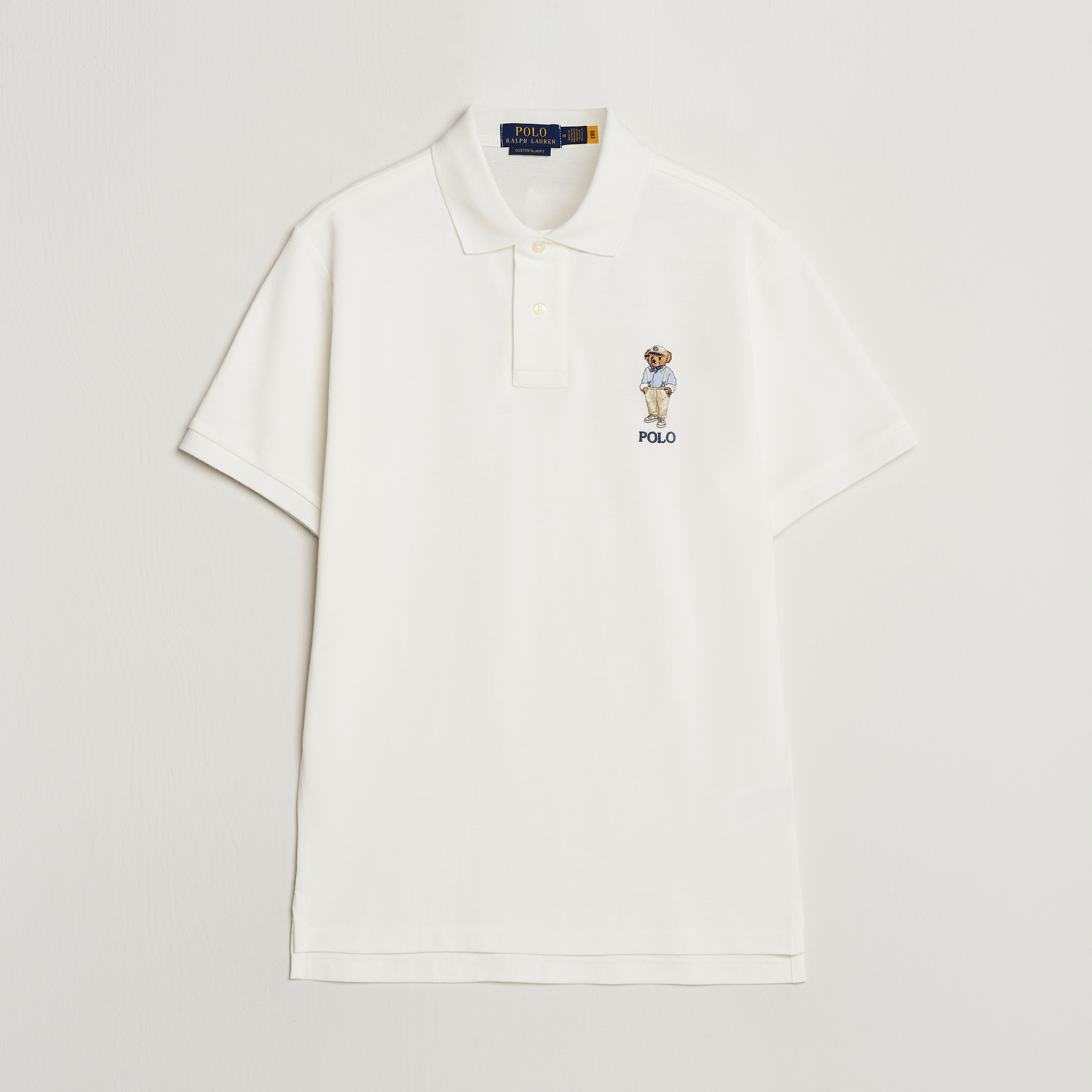 Polo Ralph Lauren Custom Slim Fit Bear Polo Deckwash White bei Care of Carl
