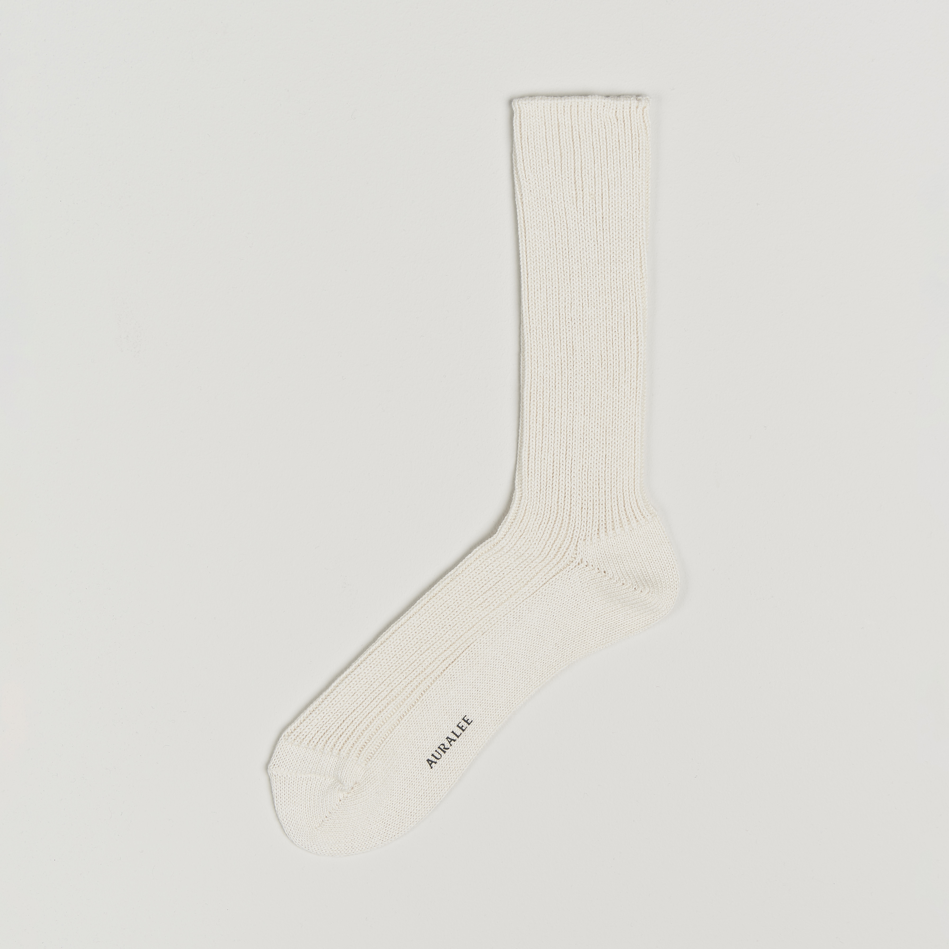 Auralee Cotton Cashmere Low Gauge Socks in Ivory main image 0
