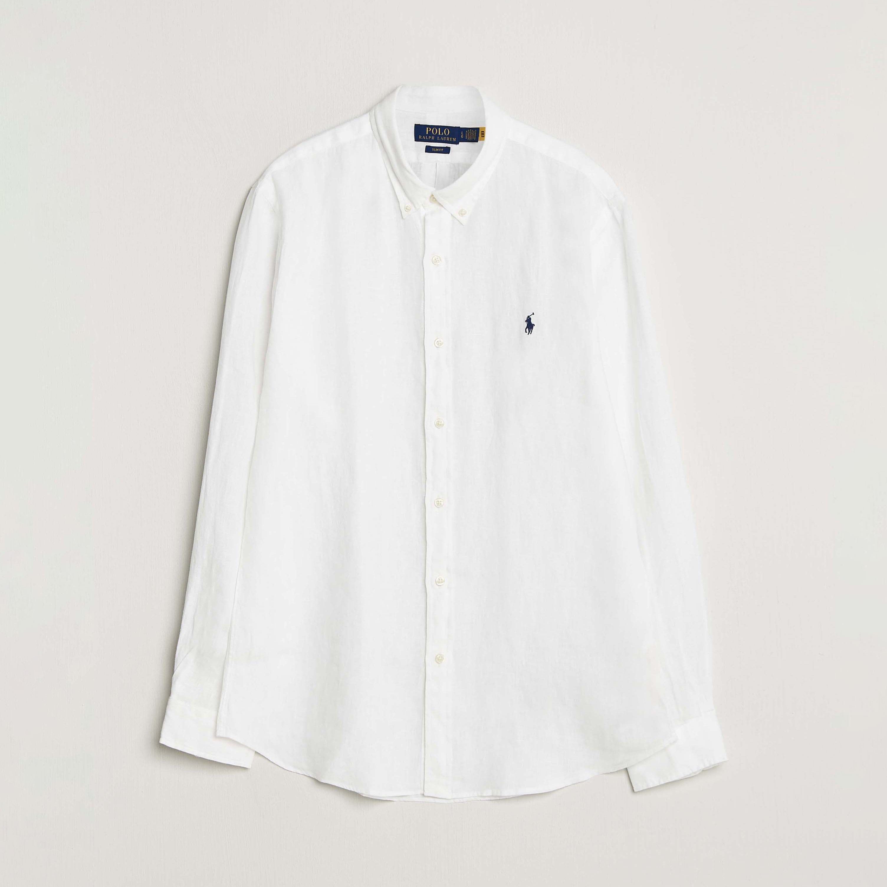 Polo Ralph Lauren Slim Fit Linen Shirt White bei Care of Carl