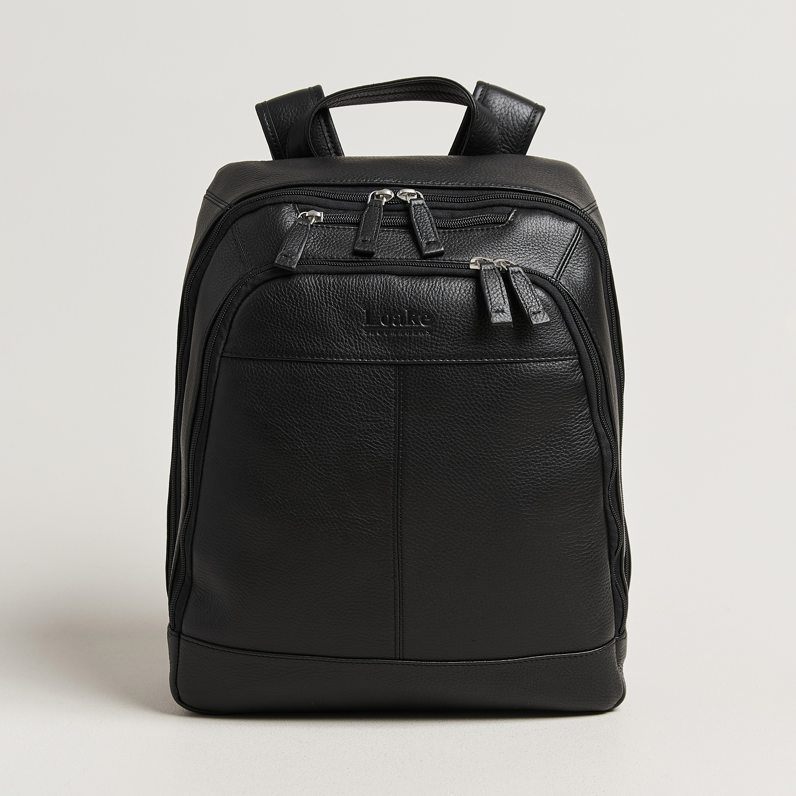 Loake Shoemakers Waterloo Grained Leather Backpack Black bei Care of Carl