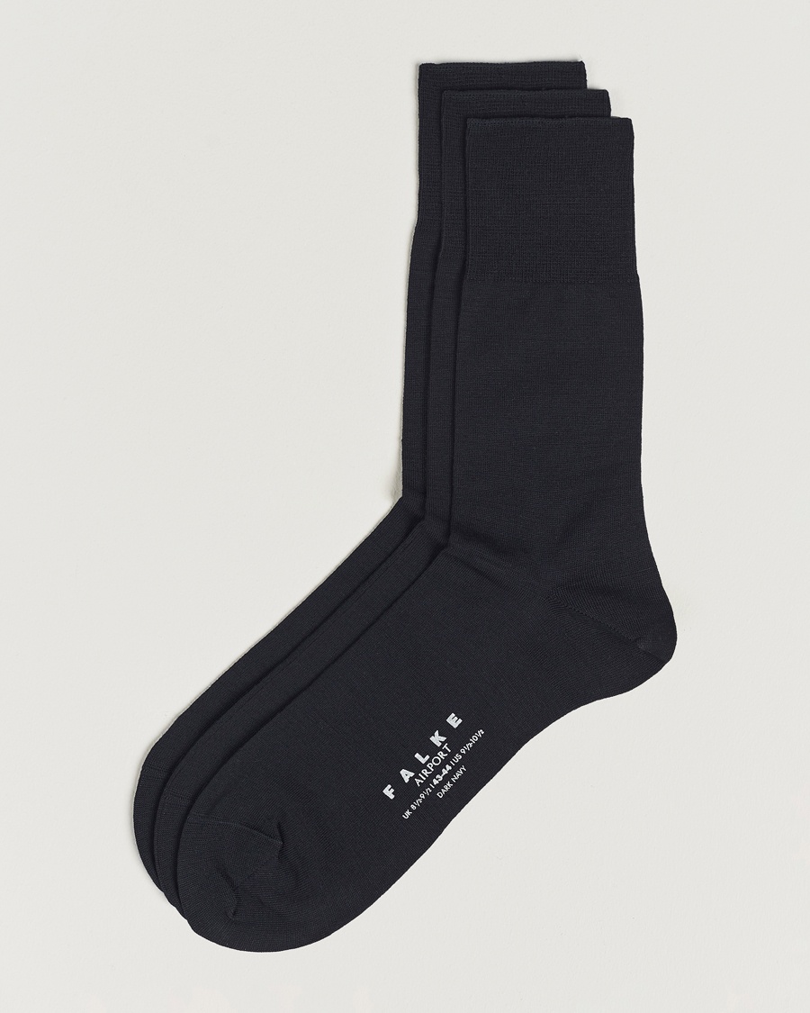 Falke 3-Pack Airport Socks Dark Navy – Blau