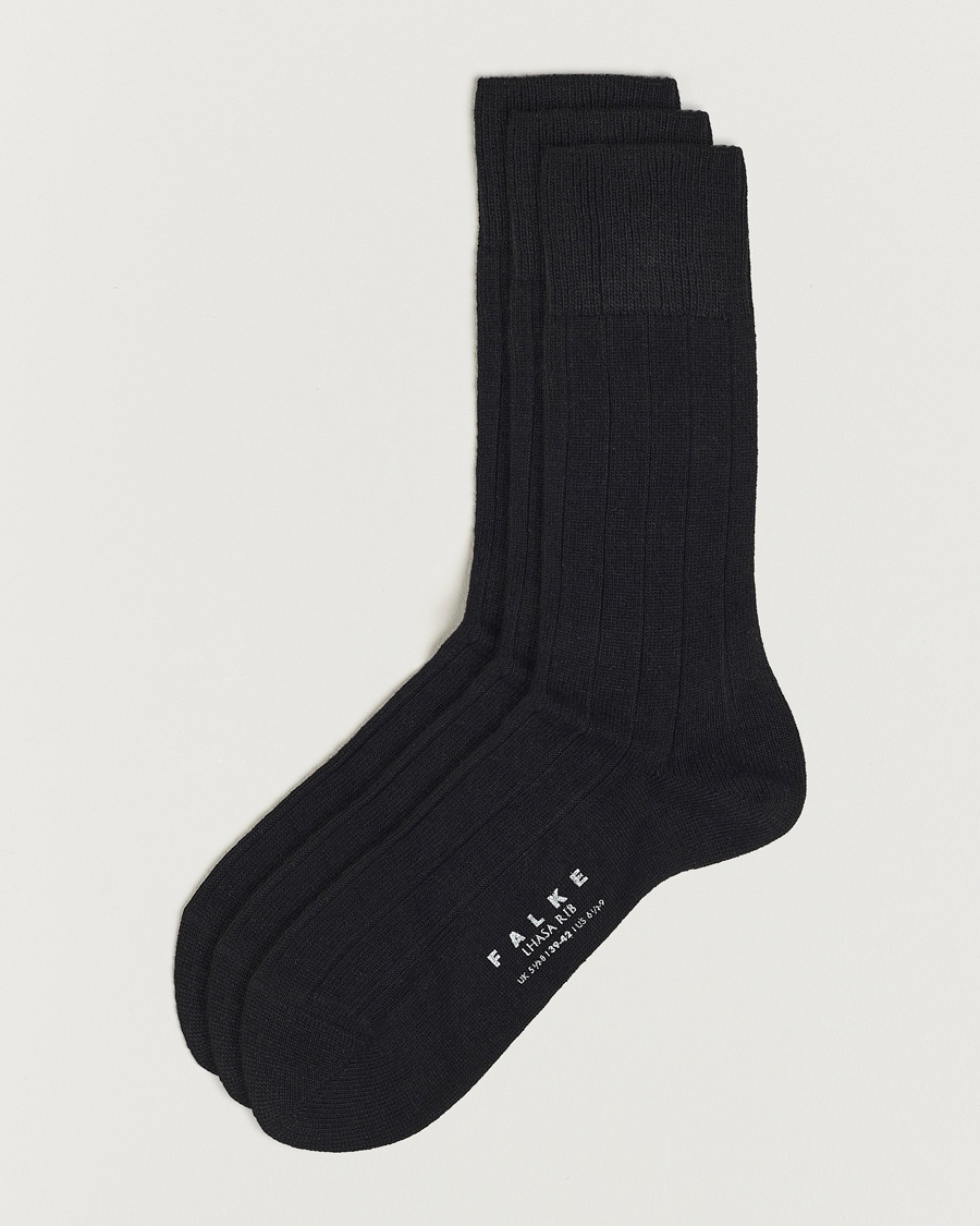 Falke 3-Pack Lhasa Cashmere Socks Black – Schwarz