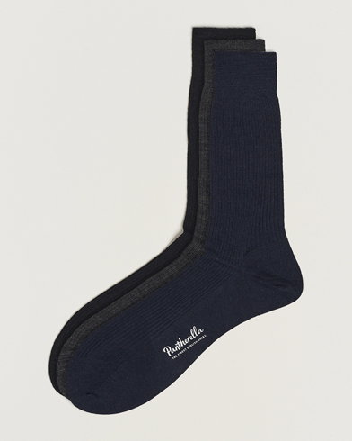 Herren | Kategorie | Pantherella | 3-Pack Naish Merino/Nylon Sock Navy/Black/Charcoal