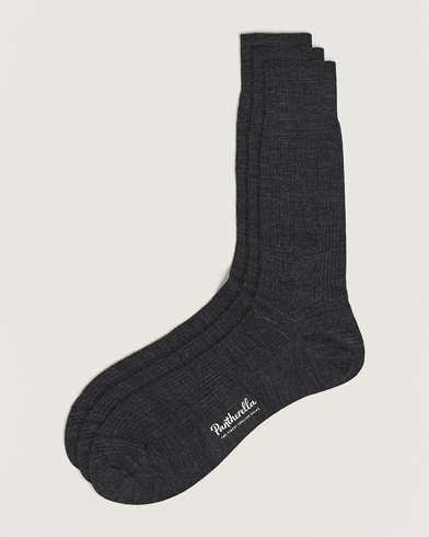Herren | Normale Socken | Pantherella | 3-Pack Naish Merino/Nylon Sock Charcoal