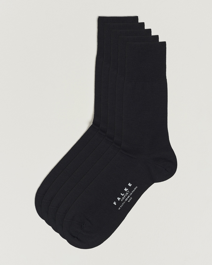 5-Pack Airport Socks Black – Schwarz