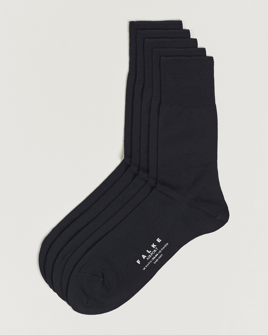 Falke 5-Pack Airport Socks Dark Navy – Blau