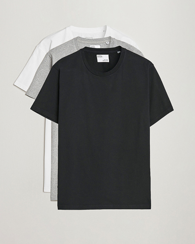 Herren | Kurzarm T-Shirt | Colorful Standard | 3-Pack Classic Organic T-Shirt Optical White/Heather Grey/Deep Black