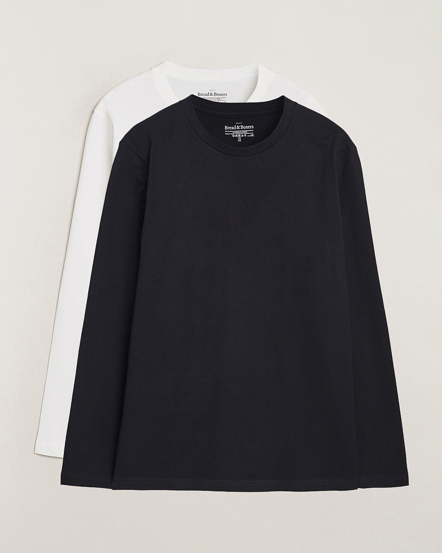 Bread & Boxers 2-pack Long Sleeve T-Shirts White/Black