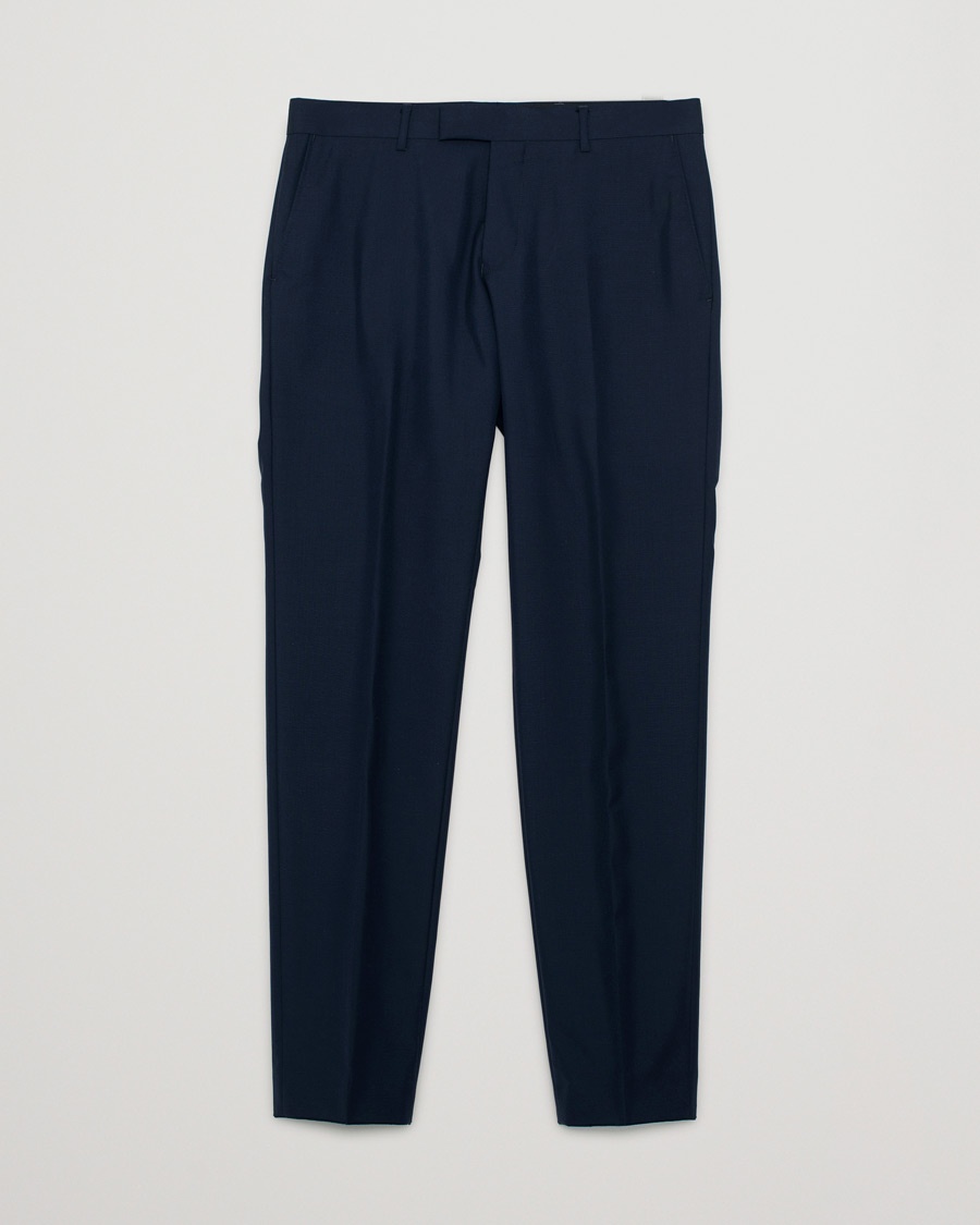 Pre-owned Oscar Jacobson Damien Wool Barberis Super 120 Trousers Blue – Blau