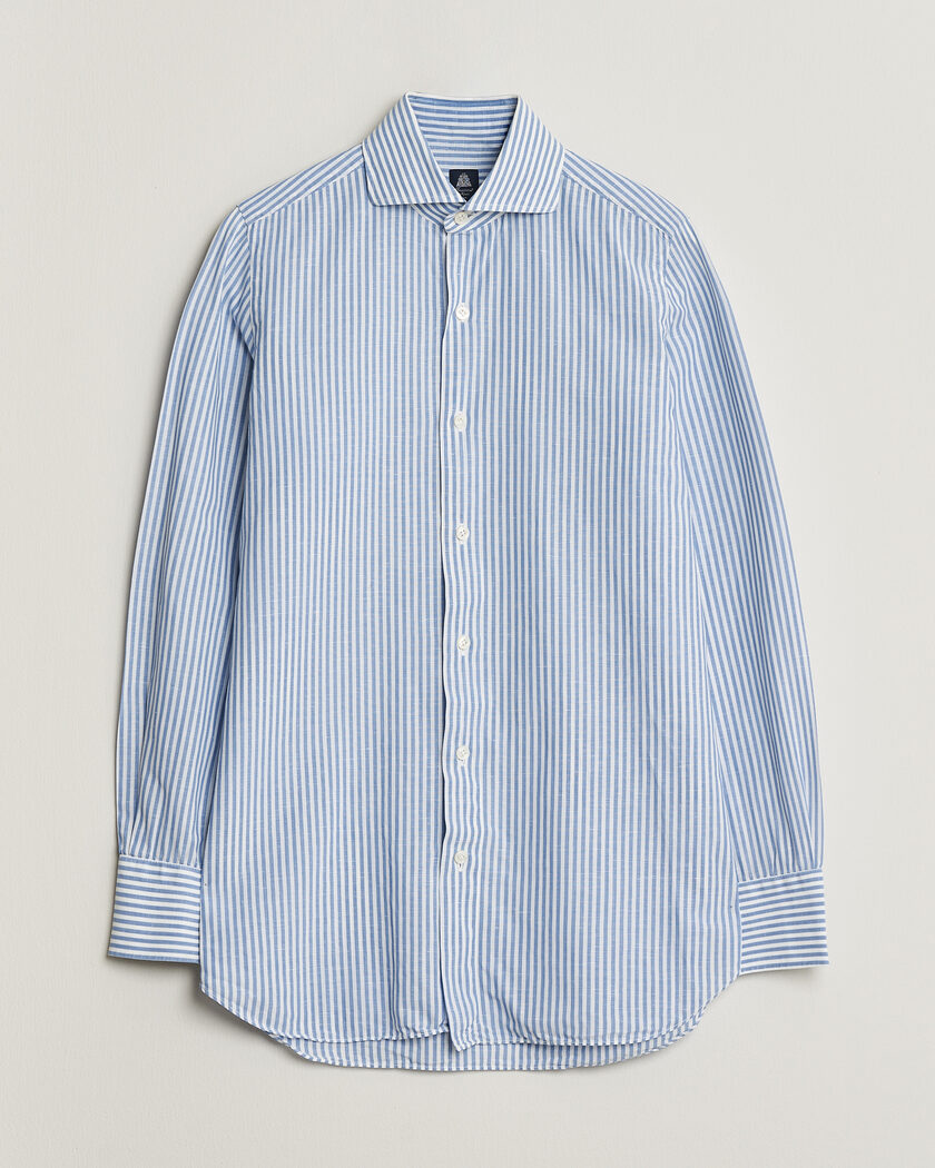 Pre-owned Finamore Napoli Slim Fit Shirt Blue Stripe 38 - S – Blau