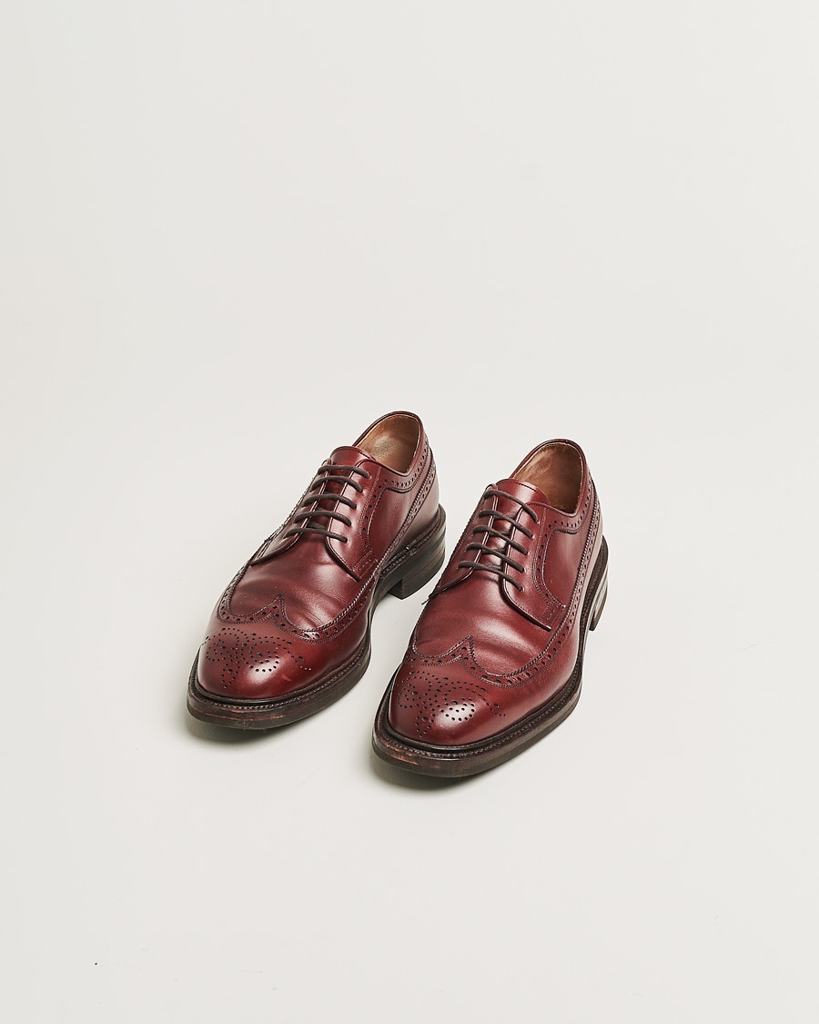 Pre-owned Carmina Longwing Derby Shoes 532 Burgundy Calf UK7,5 - EU41 – Rot